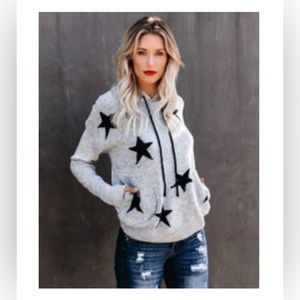 Vici Upon a Star Pocketed Hoodie Knit Sweater